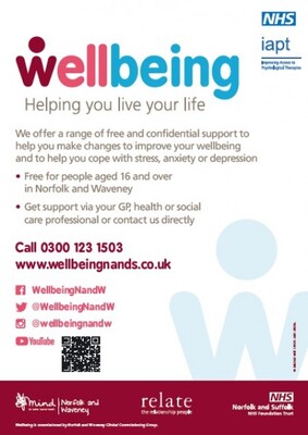Wellbeing - helping you live your life (A4 poster)