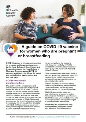 A guide on COVID-19 vaccine for women who are pregnant or breastfeeding (leaflet)