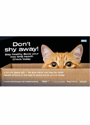 Don't shy away! Stay healthy, book your free NHS Health Check today - cat (digital screen)