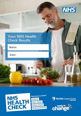 A free NHS Health Check results card (A6 card)