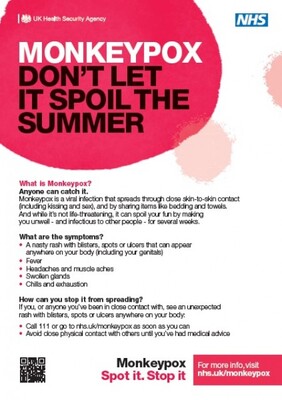 Monkeypox - don't let it spoil the summer (A5 flyer)