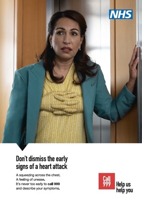 Don't dismiss the early signs of a heart attack - woman (A4 poster)
