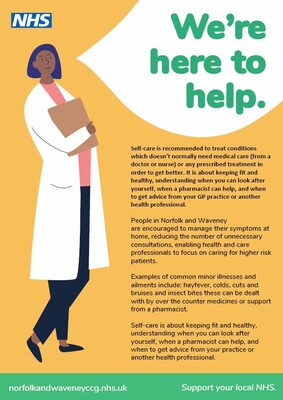 We're here to help - self care (flyer)