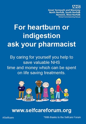 For heartburn or indigestion - ask your pharmacist