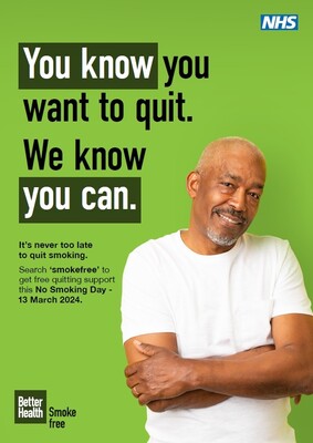 You know you want to quit - we know you can (green A4 poster)