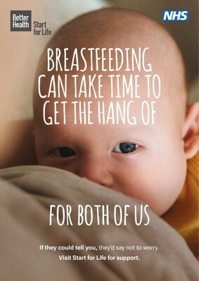 Breastfeeding can take time to get the hang of (A4 poster)