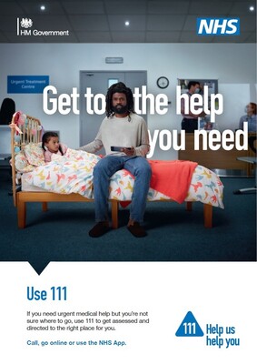 Get to the help you need - dad and daughter (A4 poster)