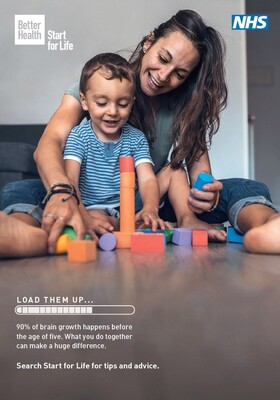 Load them up - mum and child building (A4 poster)