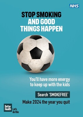 Stop smoking and good things happen - football (A4 poster)