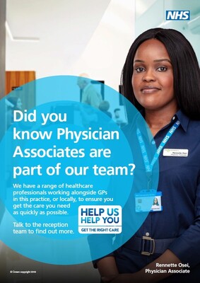 Did you know Physician Associates are part of our team? (A3 poster)