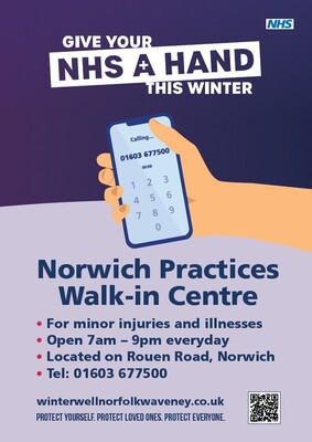 Norwich practices walk-in centre (A4 poster)
