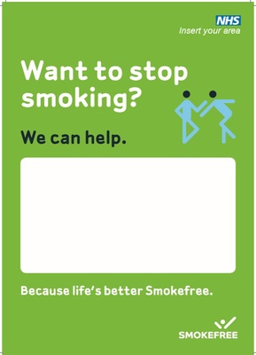Want to stop smoking? (green A4 empty belly poster)
