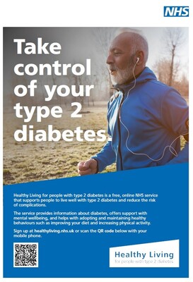 Take control of your type 2 diabetes - man running (A3 poster)