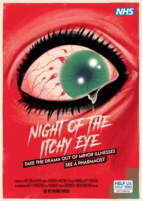 Night of the itchy eye (A3 poster)