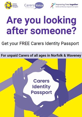 Are you looking after someone? Get your free Carers Identity Passport (leaflet)