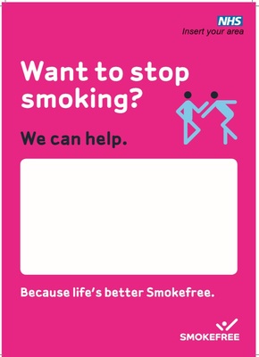 Want to stop smoking? (pink A4 empty belly poster)