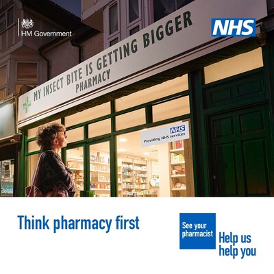 My insect bite is getting bigger - think pharmacy first (social static)