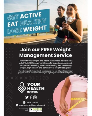 Get active, eat healthy, lose weight - (black A5 leaflet)