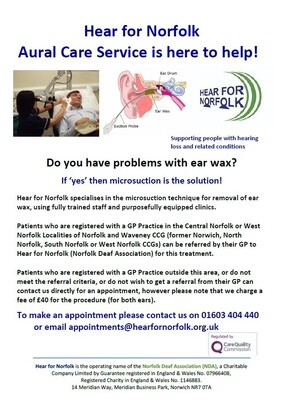 Aural Care Service is here to help! (A4 poster)