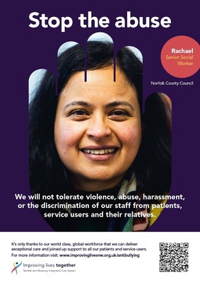 Stop the abuse - senior social worker (A4 poster)