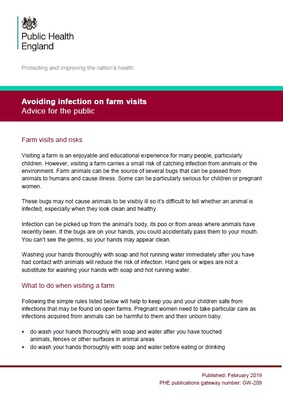 Avoiding infection on farm visits - advice for the public