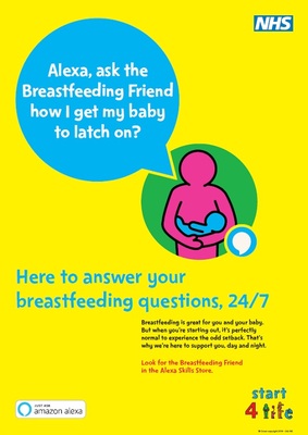 Alexa, ask the Breastfeeding Friend how I get my baby to latch on? (A3 poster)