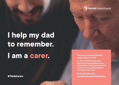 I help my dad to remember - I am a carer (postcard)