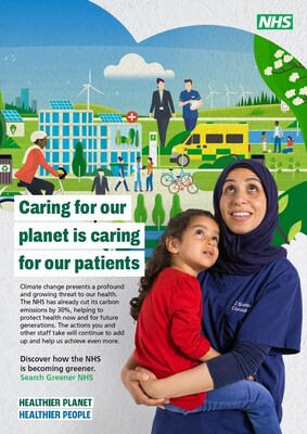 Caring for our planet is caring for our patients - woman and girl (A4 poster)