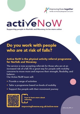 Active Now - falls and frailty (healthcare professional flyer)