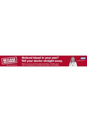 Noticed blood in your pee? Tell your doctor straight away (web banner 2)