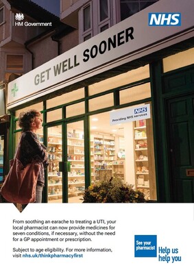 Get well sooner - think pharmacy first (A4 poster)