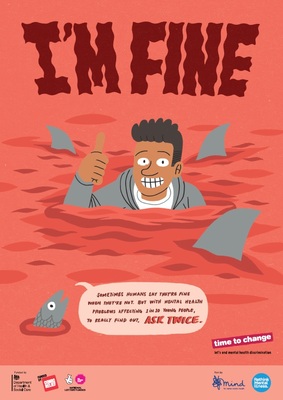 I'm fine - sharks (A4 poster)